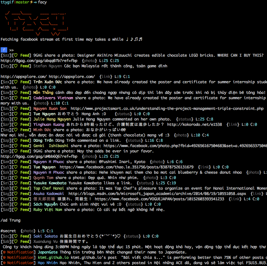 Sử dụng Facebook trong terminal console